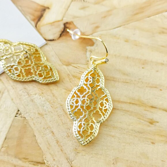 NEW Kendra Scott Abbie Drop Earrings Gold - Picture 3 of 3